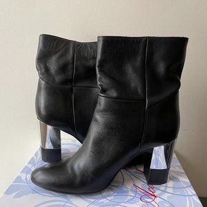 Accademia Italian leather boots with silver heels